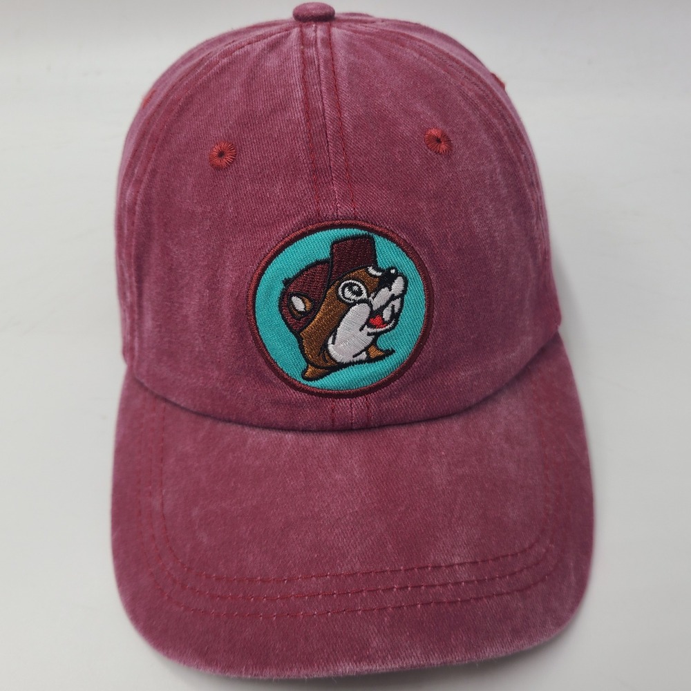Buc-ee's Hat Strapback (Fits Small) Maroon Blue Logo Gas Station Beaver Mascot